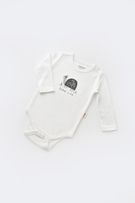 Set 3 piese Broscuta cu body, pantalonasi si vestuta din 80%bumbac organic si 20% poliester - Antracit, BabyCosy [4]