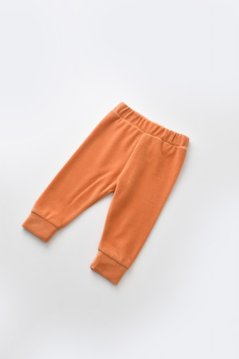 Set 3 piese Broscuta cu body, pantalonasi si vestuta din 80%bumbac organic si 20% poliester - Portocaliu, BabyCosy [8]