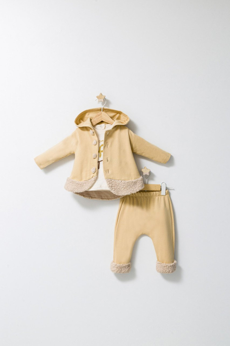Set 3 piese: pantaloni, bluzita si hainuta cu gluga eleganta pentru bebelusi Fun Penguin, Tongs baby [2]