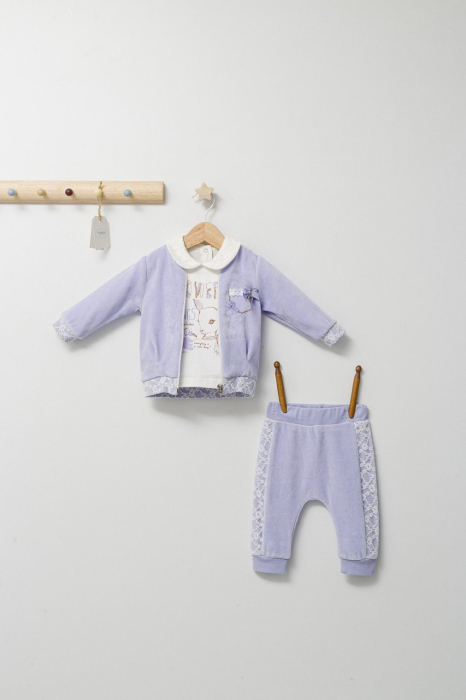 Set 3 piese: pantaloni, bluzita si hainuta pentru bebelusi Gazelle, Tongs baby [2]