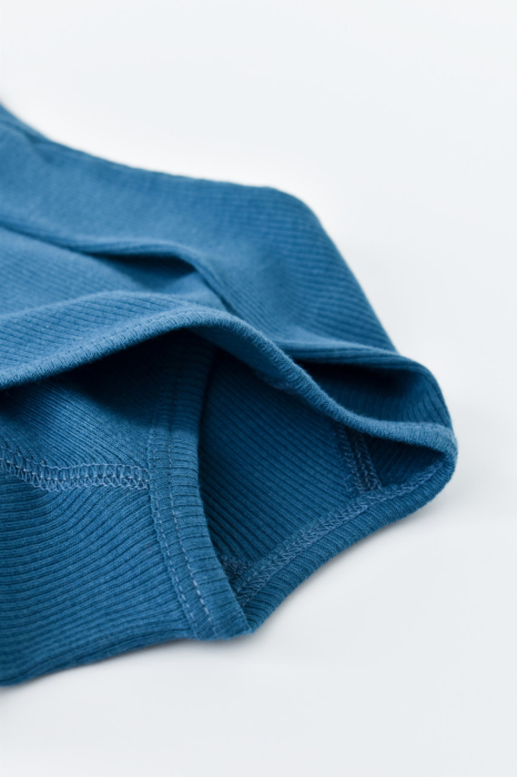 Set 4 piese: bluza, pantaloni, caciulita si manusi din bumbac organic si modal - Bleumarin, BabyCosy [6]
