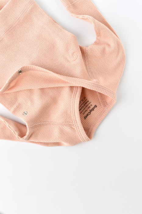 Set 4 piese: bluza, pantaloni, caciulita si manusi din bumbac organic si modal - Piersica, BabyCosy [3]