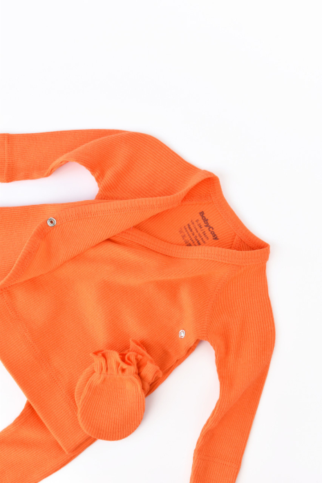 Set 4 piese: bluza, pantaloni, caciulita si manusi din bumbac organic si modal - Rodie, BabyCosy [2]