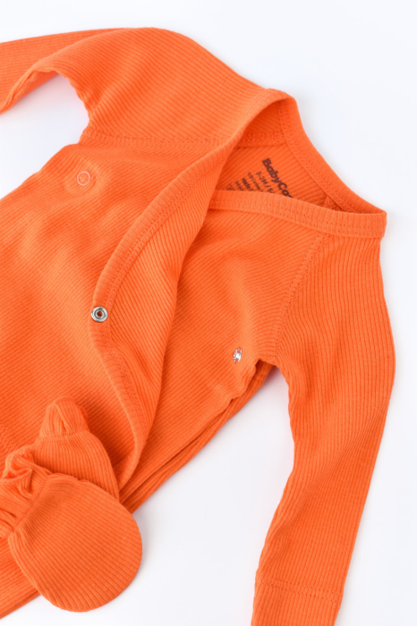 Set 4 piese: bluza, pantaloni, caciulita si manusi din bumbac organic si modal - Rodie, BabyCosy [3]