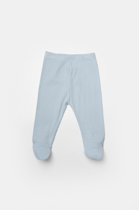 Set 4 piese:body, pantaloni, baveta si caciulita Bamboo, bleu, BabyCosy, 50% bumbac+50%bambus [4]