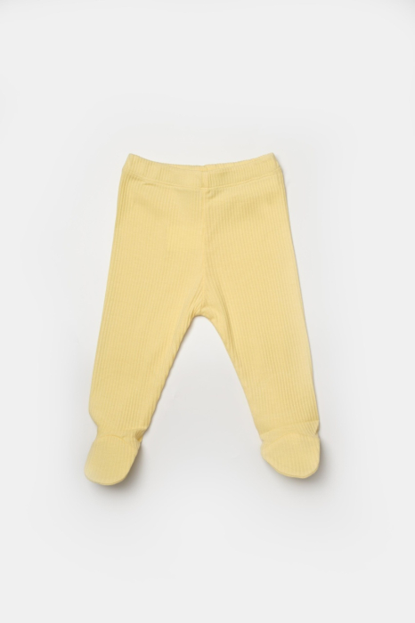 Set 4 piese:body, pantaloni, baveta si caciulita Bamboo, galben, BabyCosy, 50% bumbac+50%bambus [4]