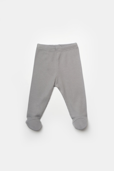 Set 4 piese:body, pantaloni, baveta si caciulita Bamboo, gri, BabyCosy, 50% bumbac+50%bambus [5]