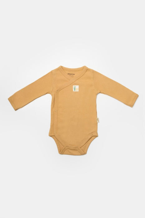 Set 4 piese:body, pantaloni, baveta si caciulita Bamboo, maro, BabyCosy, 50% bumbac+50%bambus [3]