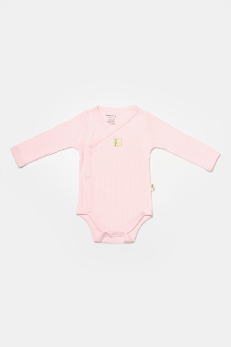 Set 4 piese:body, pantaloni, baveta si caciulita Bamboo, roz, BabyCosy, 50% bumbac+50%bambus [3]