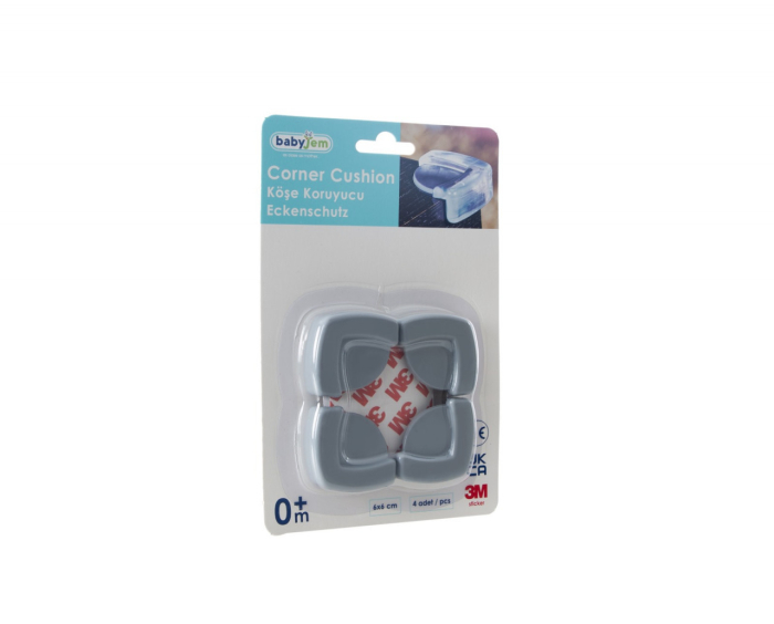 Set 4 protectii pentru colturi mobila BabyJem, gri [5]