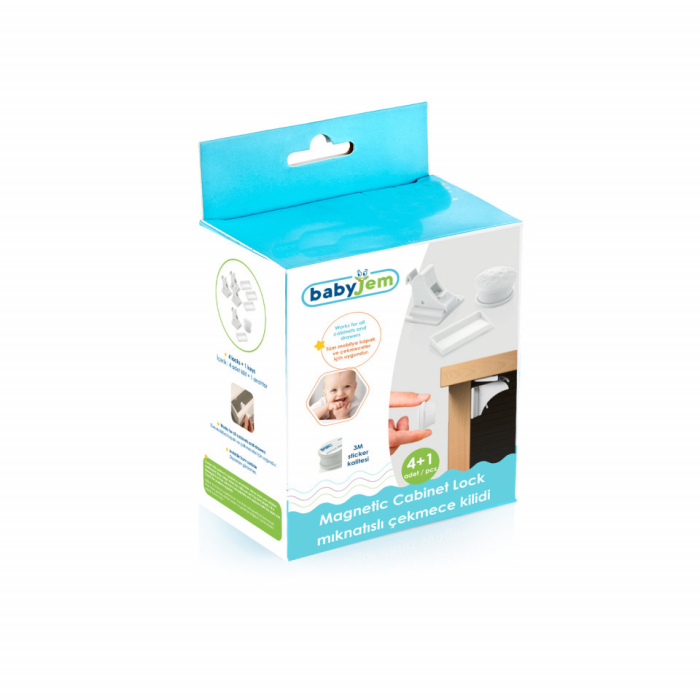 Set 4 sigurante magnetice pentru usi de dulapuri si sertare BabyJem [5]