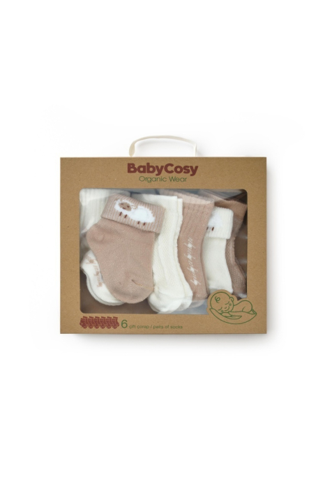 Set 6 perechi ciorapi nou-născut, bej, BabyCosy [2]