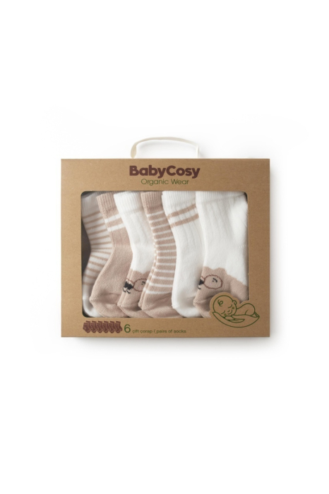 Set 6 perechi ciorapi nou-născut, maro, BabyCosy [5]