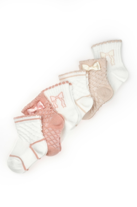 Set 6 perechi ciorapi nou-născut, powder, BabyCosy [4]