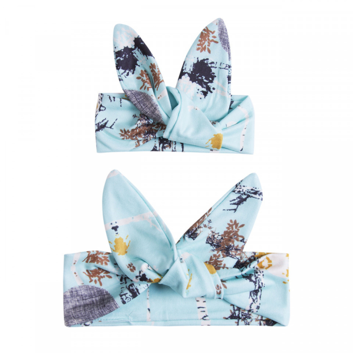 Set bentite mama-fetita Drool (Model: Bleu cu flori) [6]