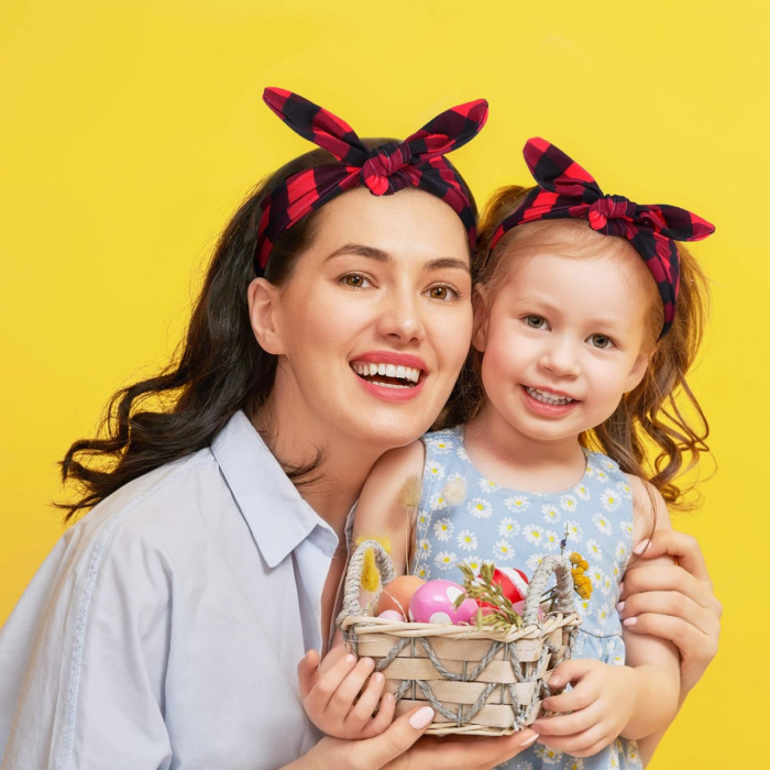 Set bentite mama-fetita Drool (Model: Bleu cu flori) [12]