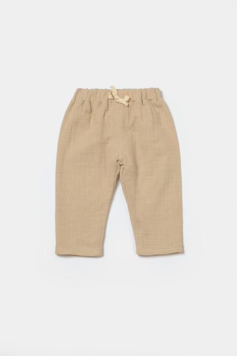 Set bluza cu nasturi si pantaloni , Winter muselin- Apricot, BabyCosy [6]