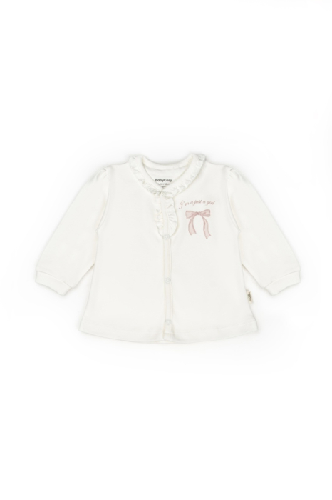 Set bluză și pantalon, Bow, BabyCosy, 100%bumbac organic, Powder [11]