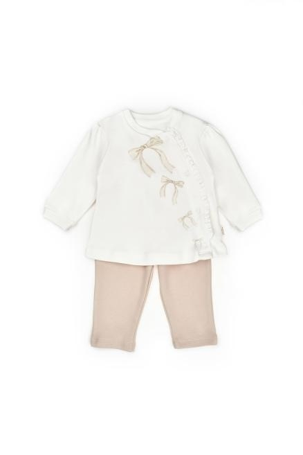 Set bluză și pantalonași, Bow, BabyCosy, 100%bumbac organic [3]
