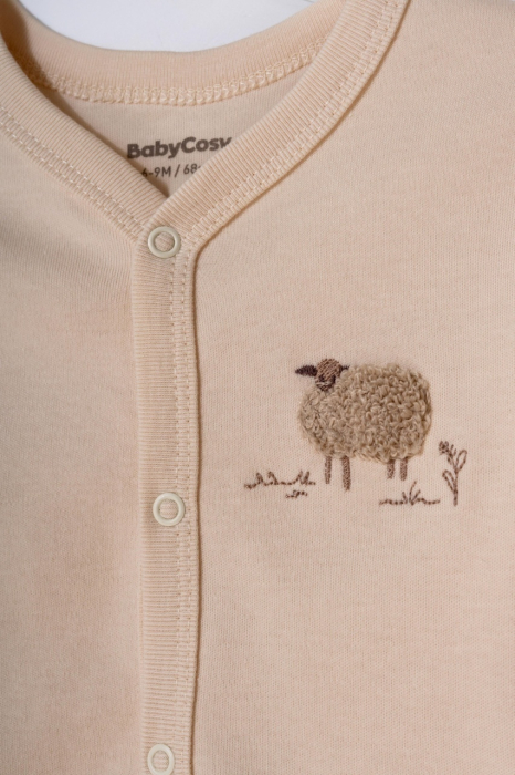 Set bluzita cu capse si pantalon, Lamb, BabyCosy, 100%bumbac organic [9]