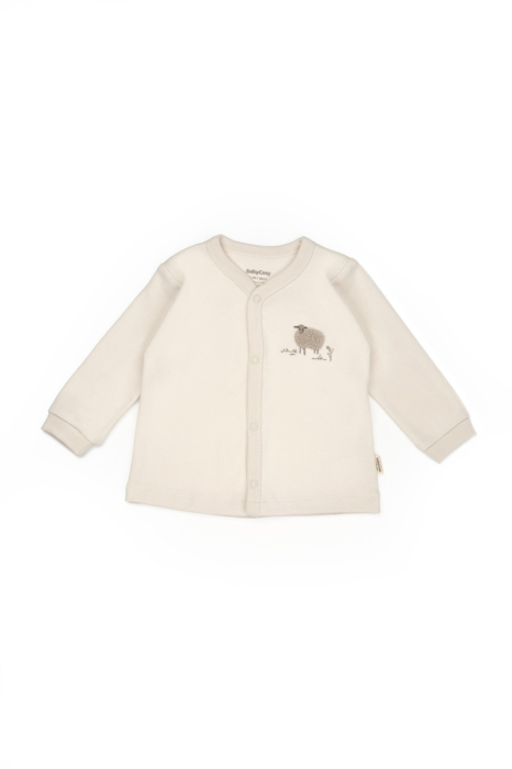 Set bluzita cu capse si pantalon, Lamb, BabyCosy, 100%bumbac organic [3]