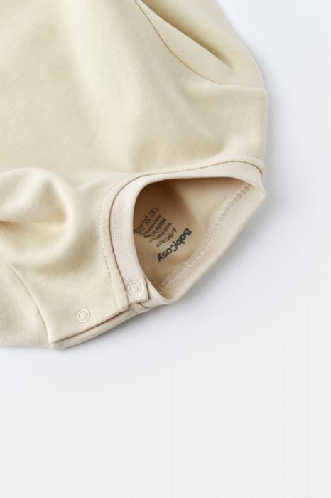 Set bluzita cu maneca lunga si pantaloni lungi - bumbac organic 100% - Crem, BabyCosy [6]