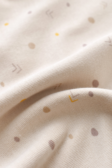Set bluzita cu maneca lunga si pantaloni lungi - bumbac organic 100% - Crem cu buline, BabyCosy [6]