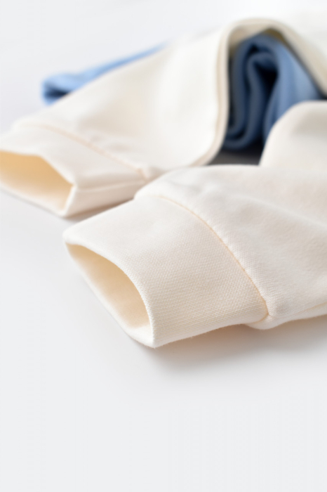 Set bluzita cu maneca lunga si pantaloni lungi - bumbac organic 100% - Ecru, BabyCosy [5]
