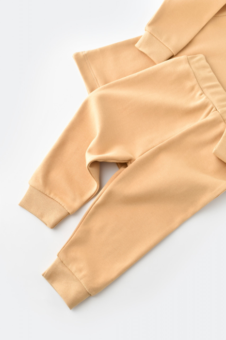 Set bluzita cu maneca lunga si pantaloni lungi - bumbac organic 100% - Mustar, BabyCosy [3]