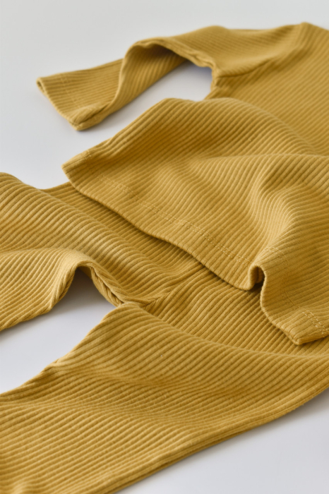Set bluzita cu maneca lunga si pantaloni lungi din bumbac organic si modal - Sofran BabyCosy [3]