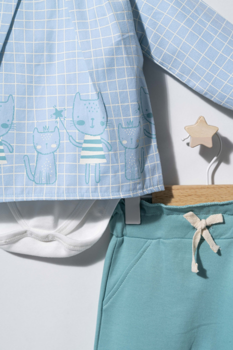 Set bluzita de vara cu pantalonasi pentru bebelusi Cats, Tongs baby [2]
