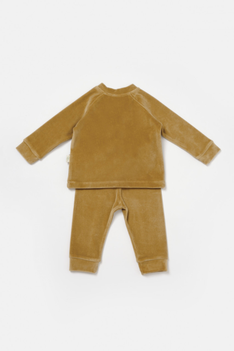 Set bluzita si pantaloni Elefant, 80%bumbac organic si 20% poliester - Mustar, BabyCosy [3]