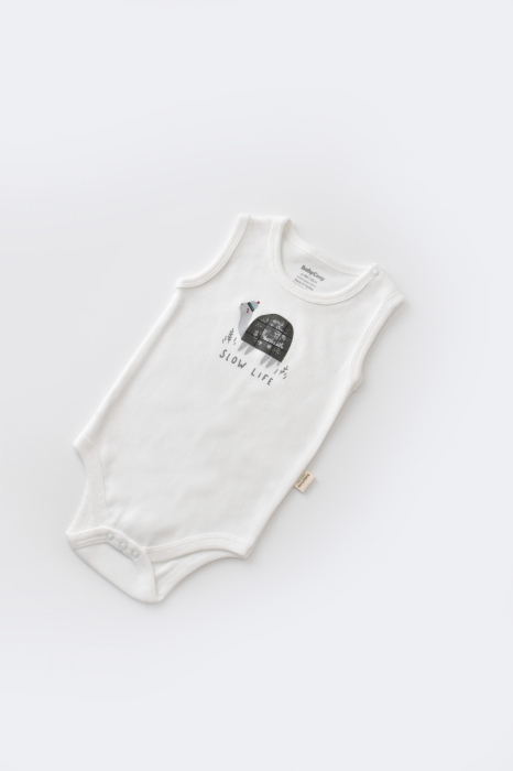 Set Broscuta cu salopeta si body din 80%bumbac organic si 20% poliester - Antracit, BabyCosy [4]