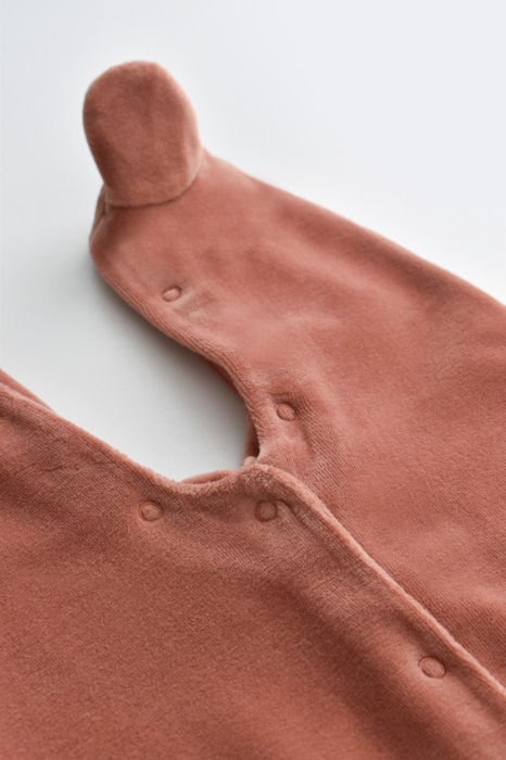 Set Broscuta cu salopeta si body din 80%bumbac organic si 20% poliester - Caramiziu, BabyCosy [6]