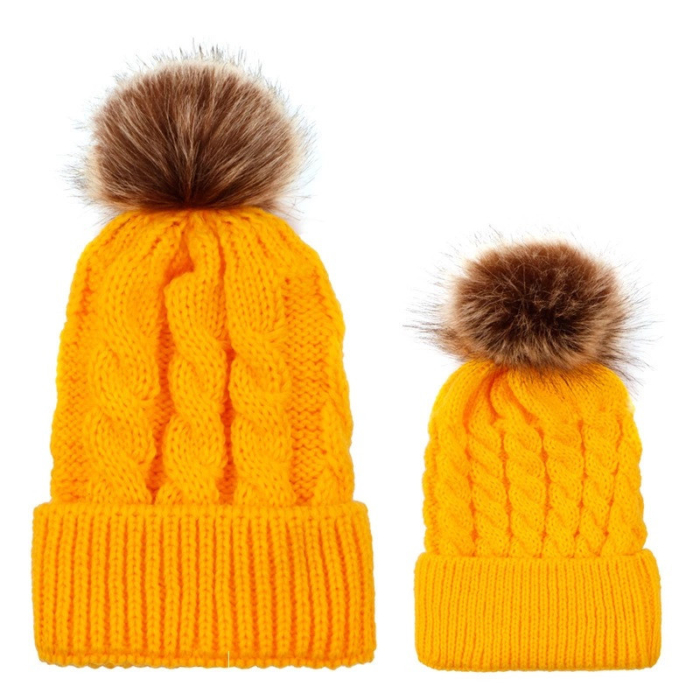Set caciuli mama copil cu un pampon Drool (Culoare: Albastru) [9]