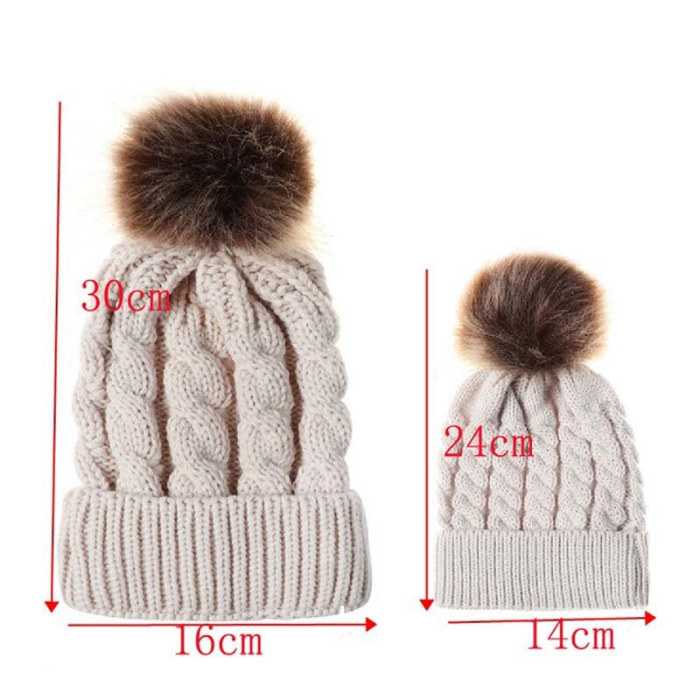 Set caciuli mama copil cu un pampon Drool (Culoare: Albastru) [7]
