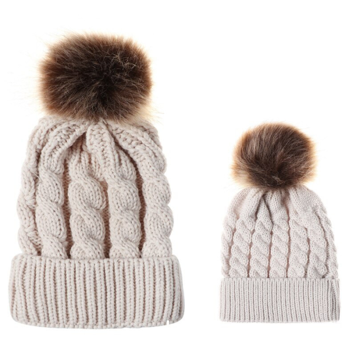 Set caciuli mama copil cu un pampon Drool (Culoare: Albastru) [2]