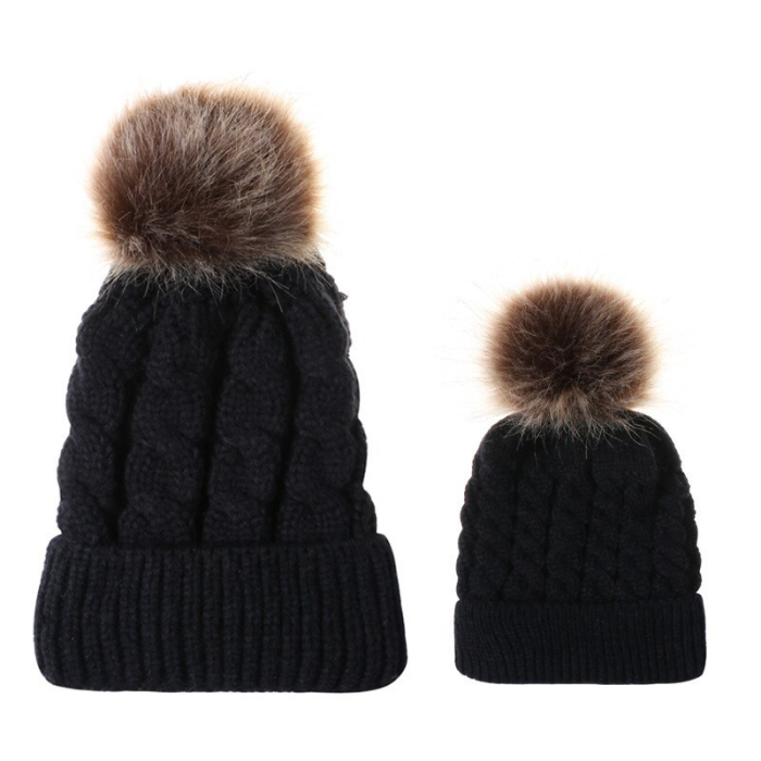 Set caciuli mama copil cu un pampon Drool (Culoare: Albastru) [3]