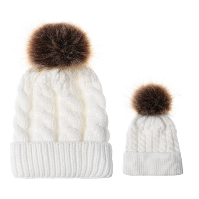 Set caciuli mama copil cu un pampon Drool (Culoare: Albastru) [5]