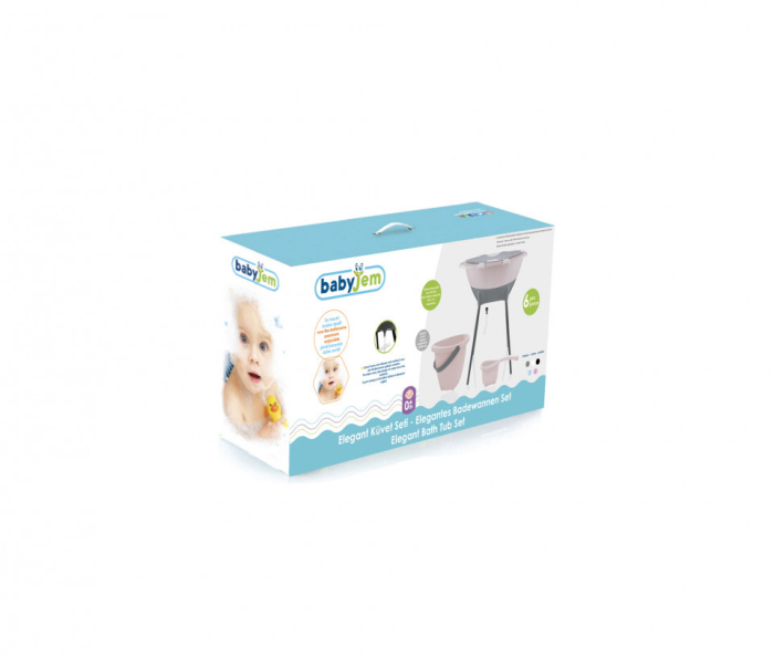 Set cadita de baie BabyJem Elegant (Culoare: Roz) [6]