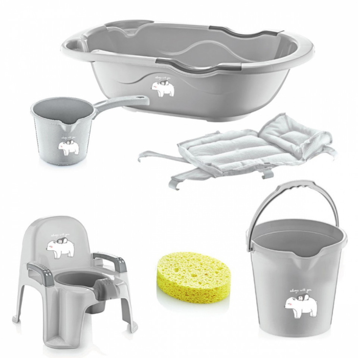 Set cadita de baie cu 6 piese BabyJem Bebe Lux (Culoare: Bleu) [2]
