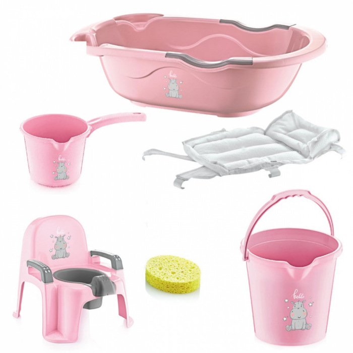 Set cadita de baie cu 6 piese BabyJem Bebe Lux (Culoare: Bleu) [9]
