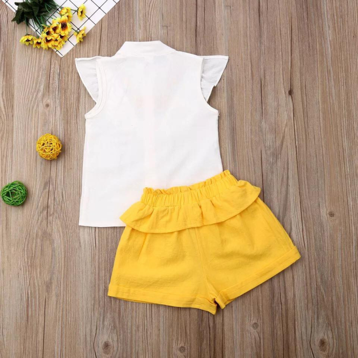 Set camasuta si pantaloni cu broderie Drool - Galben [6]