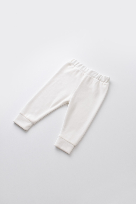 Set Curcubeu cu bluzita cu maneca lunga si pantaloni lungi din 80%bumbac organic si 20% poliester - Ecru, BabyCosy [6]