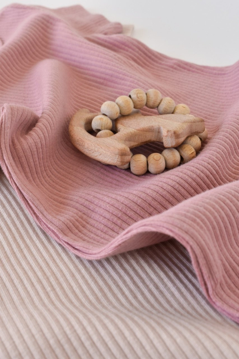 Set de 2 body-uri cu maneca scurta din bumbac organic si modal - Roz/Blush BabyCosy [6]