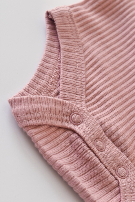 Set de 2 body-uri cu maneca scurta din bumbac organic si modal - Roz/Blush BabyCosy [7]