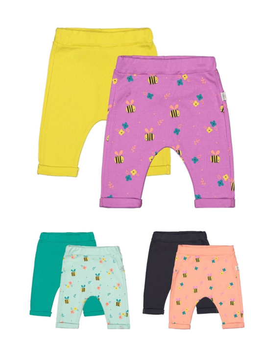 Set de 2 perechi de pantaloni Albinute pentru bebelusi, Tongs baby - Portocaliu [2]