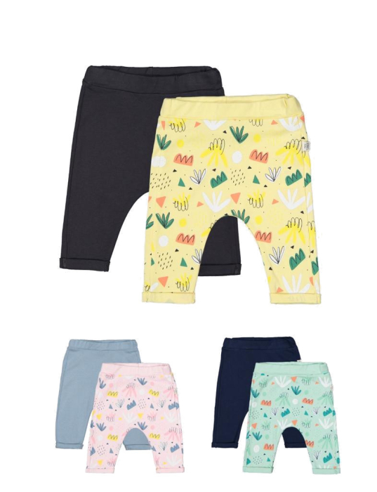Set de 2 perechi de pantaloni Frunze pentru bebelusi, Tongs baby - Roz [2]