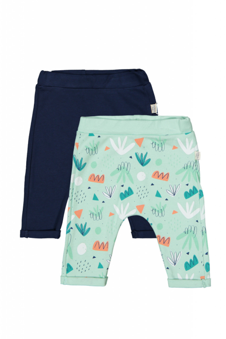 Set de 2 perechi de pantaloni Frunze pentru bebelusi, Tongs baby - Roz [4]
