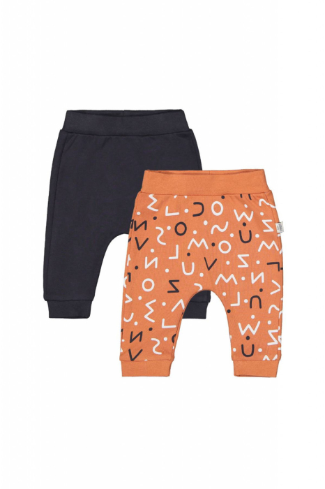 Set de 2 perechi de pantaloni Litere pentru bebelusi, Tongs baby - Galben [3]